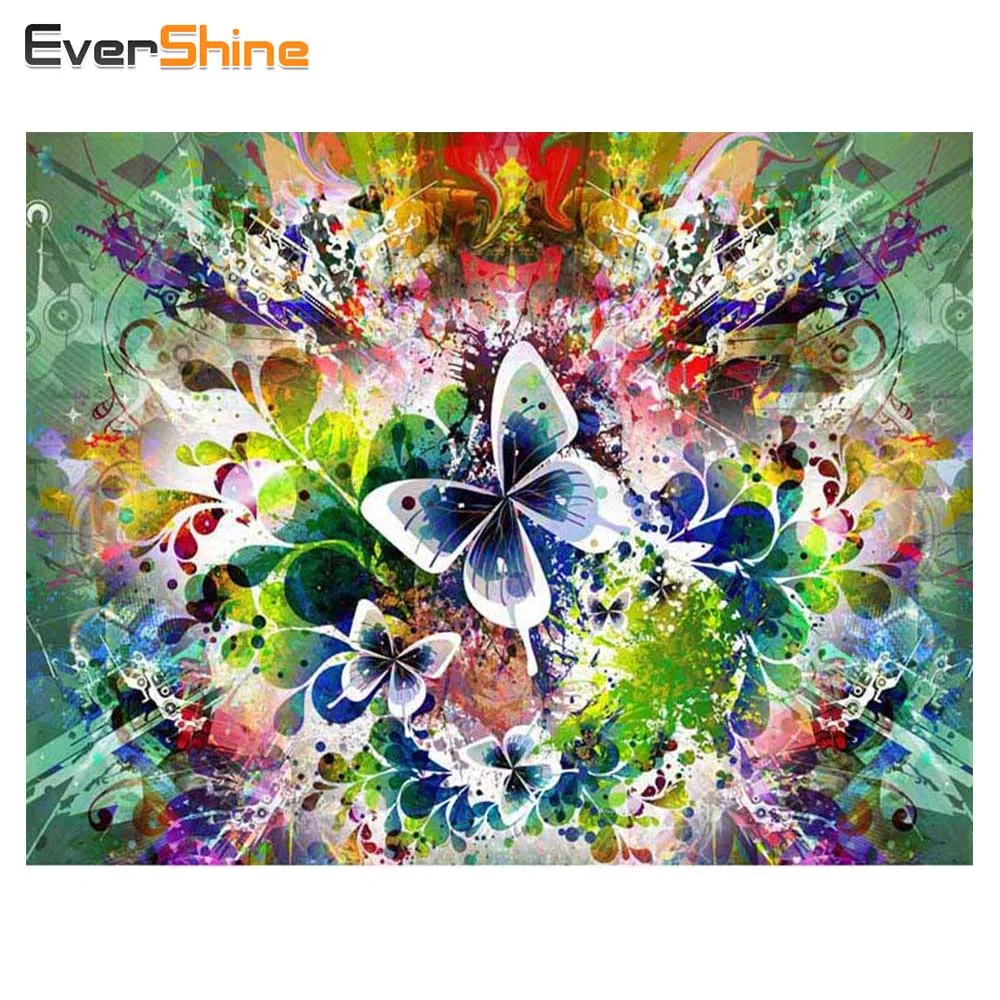 

EverShine 5D Diamond Painting Cross Stitch Butterfly Pictures Diamond Embroidery Full Kit Diy Mosaic Decorations for Home