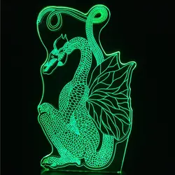 Китайский Стиль Бумага с Flying Dragon 3D ночник 7 цветов изменить светодиодный настольная лампа Рождественский подарок древний дракон Домашний