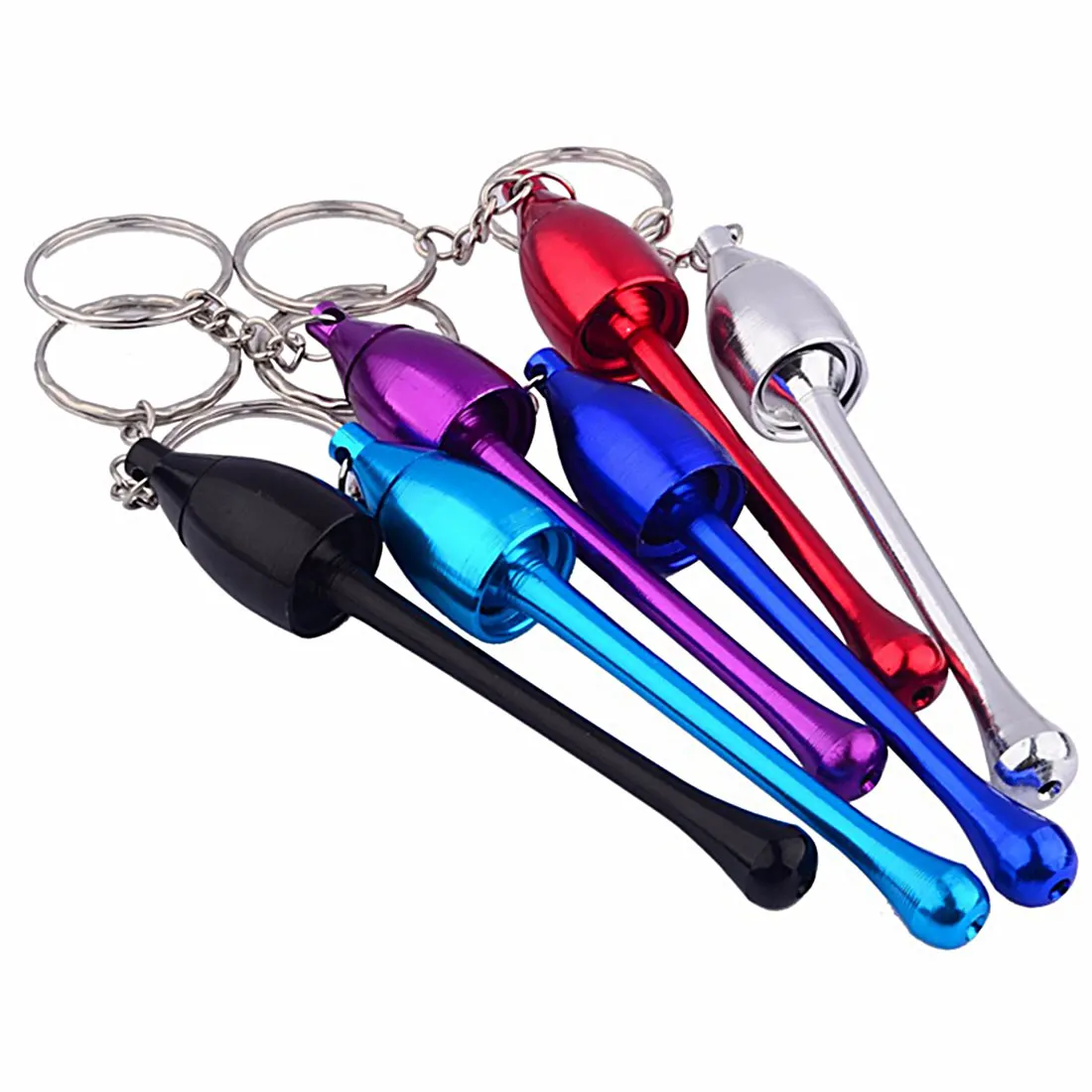 Metal Pipe Mushroom Keychain Key Chain Portable Mini Weed Tobacco