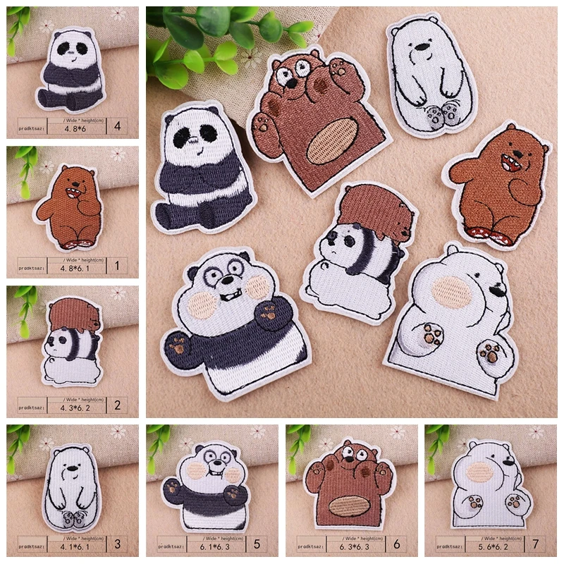 

2019 NEW Spring and summer Children China National Treasure Panda Decoration Cloth Ironing Animal Girl Patches Accessories