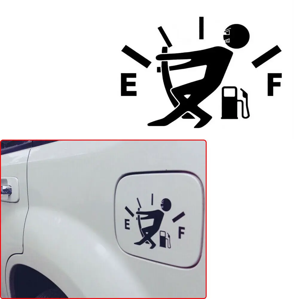 12*9cm Car Styling Car Sticker High Gas Consumption Decal Fuel Gage Empty Funny Vinyl JDM Sticker for Car Fuel tank cover