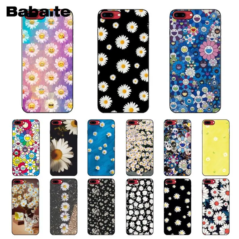 

Babaite Cute Small daisy Soft Silicone black Phone Case for Apple iPhone 8 7 6 6S Plus X XS MAX 5 5S SE XR Cover