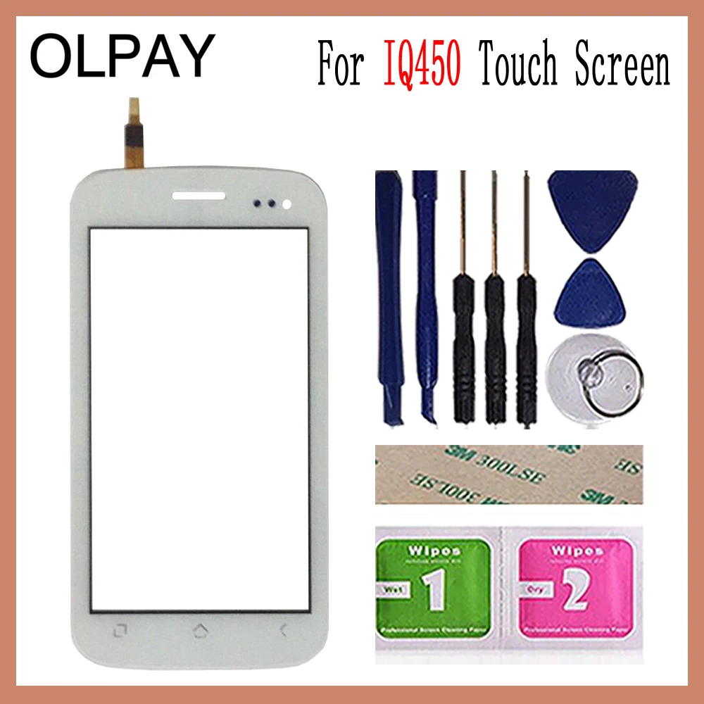 OLPAY 5,0 ''сенсорный экран для Fly IQ450 IQ 450 сенсорный экран дигитайзер Панель переднее стекло объектив сенсор инструменты клей+ салфетки