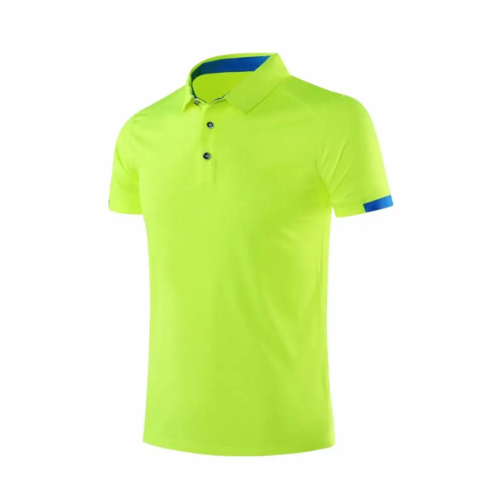 Футболка Поло для спортзала, для бега, Мужская быстросохнущая дышащая футболка для гольфа, для бега, облегающие топы, футболки для спорта, фитнеса, спортзала, тенниса, футболки - Цвет: S219 green
