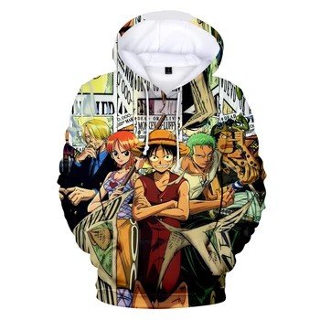 

hot anime One Pieces 3D Hoodies in boys/girls long sleeve autumn winter high quality popular cartoon One Pieces funny 3D clothes