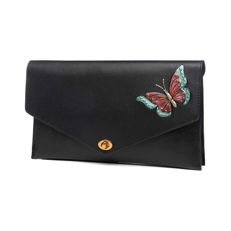 

Women Vintage Butterfly Genuine Leather Hand Bag Coin Purse Lady Hand Bag Wristlet Clutch Bag Messenger Crossbody Shoulder Bags