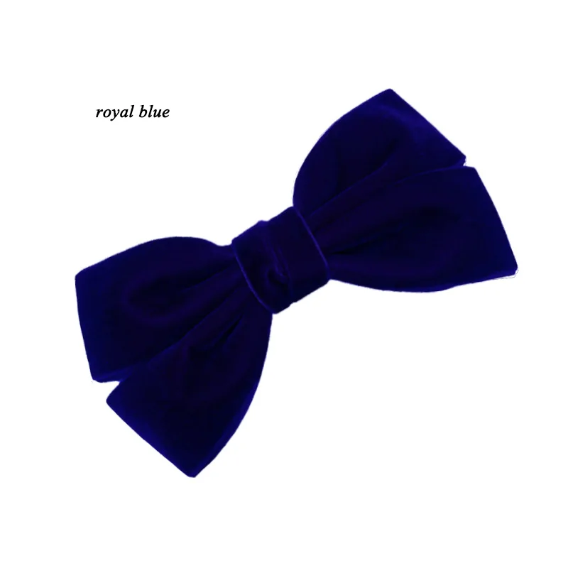 Смешанные цвета, ручная работа, 6 дюймов, большие бархатные банты для волос, заколки для женщин, модные зажимы для волос оптом, аксессуары для волос - Цвет: royal blue