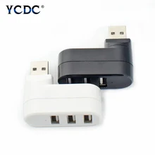High Speed Mini Usb 2.0 Hub Male With 3 Ports USB 2.0 Female Rotating Adapter Splitter For Tablet Laptop Computer PC Peripherals
