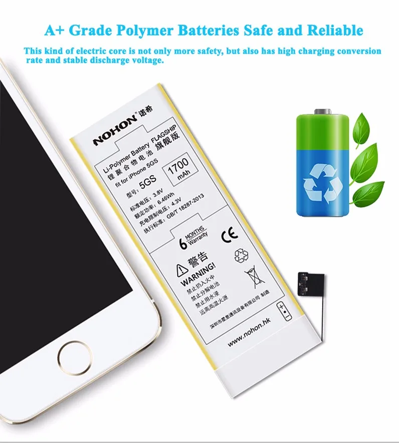 NOHON Battery For Apple iPhone 5 1 Details (6)