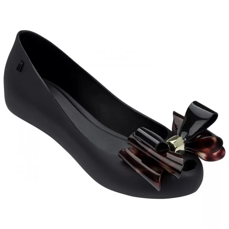 Melissa/стильная обувь; Новинка года; женские сандалии на плоской подошве; Брендовая обувь Melissa Adulto для женщин; прозрачные сандалии; женская прозрачная обувь; Mulher - Цвет: Черный