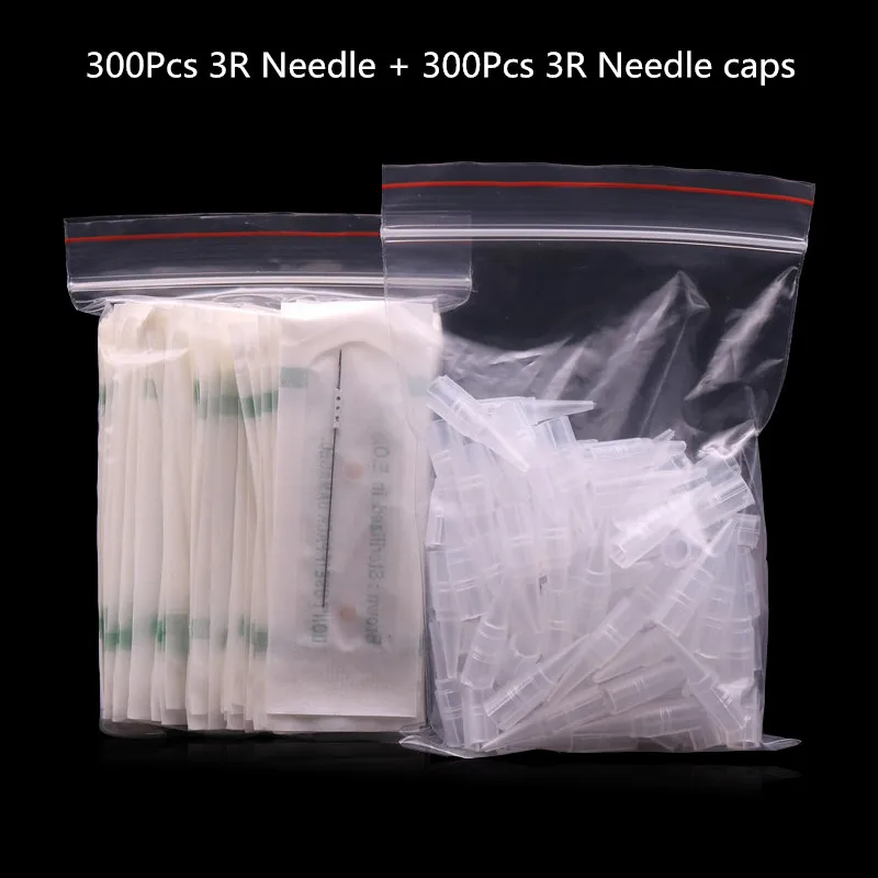 300Pcs 3R Needles And Caps For Permanent Makeup Good Quality Traditional Tattoo Independent Package | Красота и здоровье