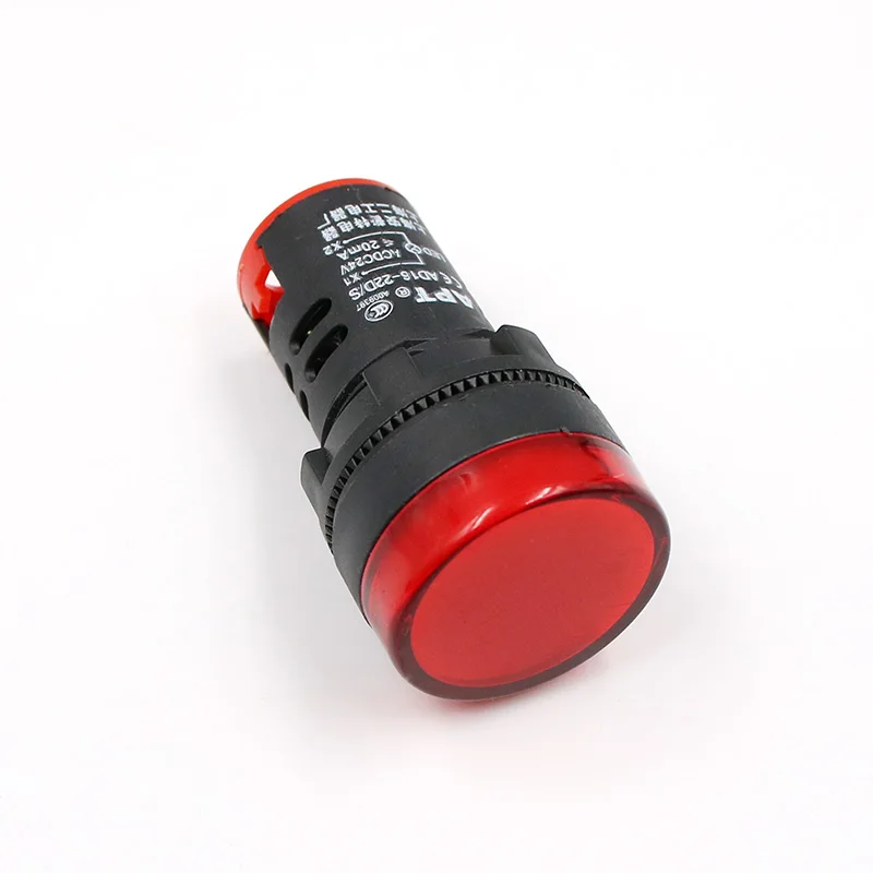 Индикатор сигнальный светильник водонепроницаемый AD16-22DS 22 мм AC/DC 12 В 24 в 110 В 220 В 380 В красный зеленый желтый синий белый светодиодный лампы 20 мА - Цвет: Красный