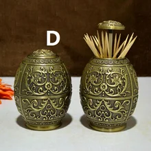 Дизайн цинковый сплав винтажная Автоматическая Подставка Для Зубочисток Металлический Диспенсер Для Зубочисток Коробка органайзер европейский стиль