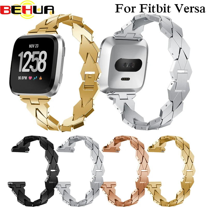 

Luxury Steel Watch Band Replacement Strap Bracelet For Fitbit Versa Replace Wristbands For Fitbit Versa Smart Watch Accessories