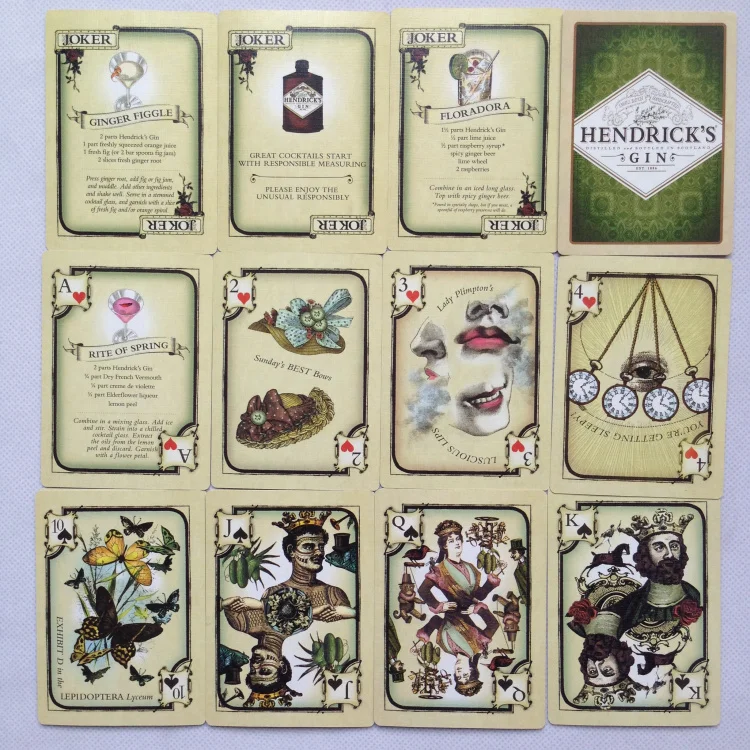 الكلاسيكية liene إنهاء الجن بوكر بطاقات اللعب hendrick's الأسود الأساسية رقة بطاقات الترفيه الشرب لعبة البوكر