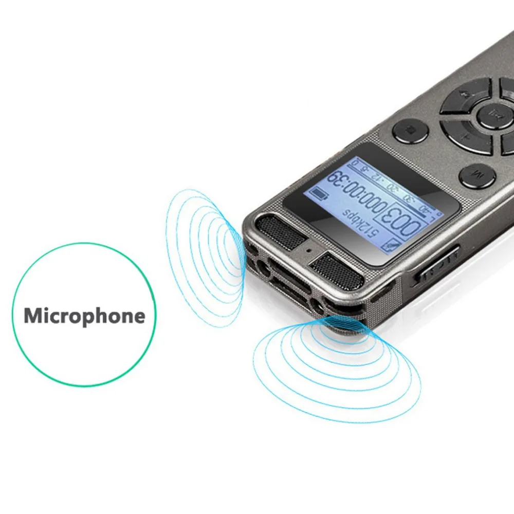 Portable Mini Digital Voice Recorder With Microphone Maximum 64GB Expansion TF Card for Any Occasion Recording in WAV/Mp3