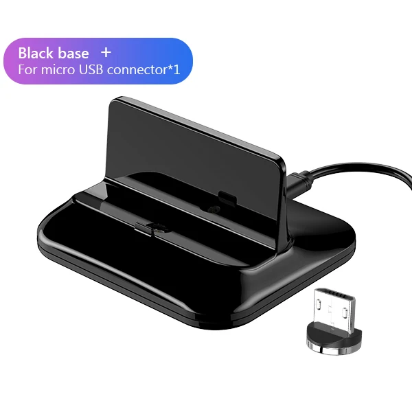 ACCEZZ магнитный держатель для зарядного устройства универсальный держатель для телефона Подставка для зарядки для iPhone 8 Plus X XR XS MAX 2 в 1 Настольный держатель для зарядки - Цвет: Black For Micro