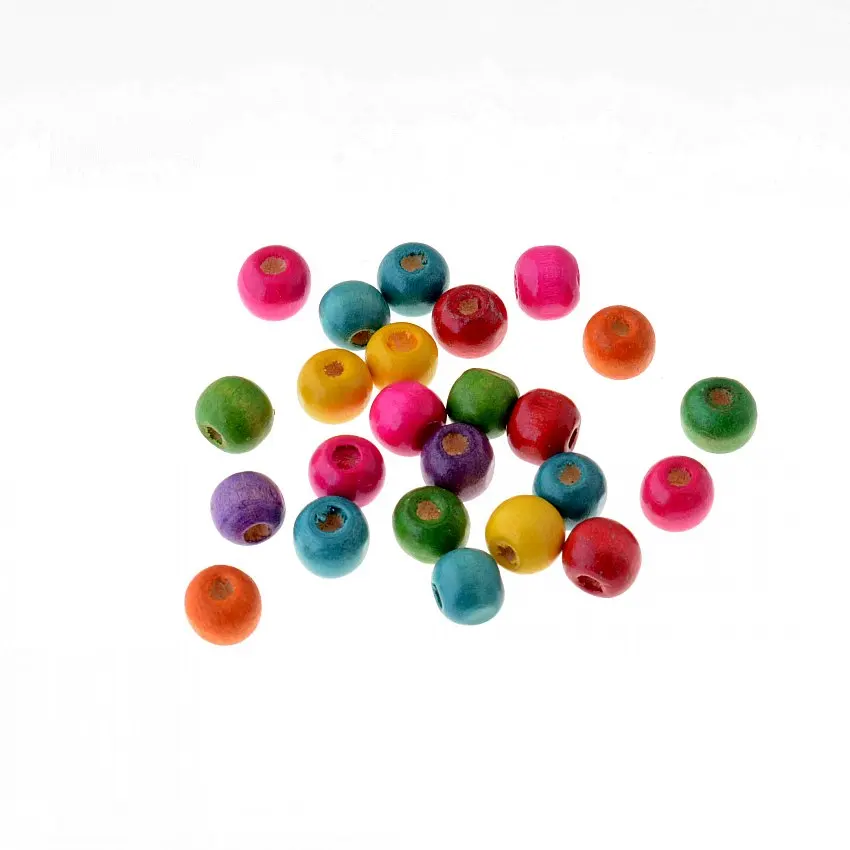 

Free Shipping Random Mixed 50pcs 10x9mm Wood Dye Round Wooden Spacer Beads For DIY Crafts Kids Toys Beading Jewelry Making DIY