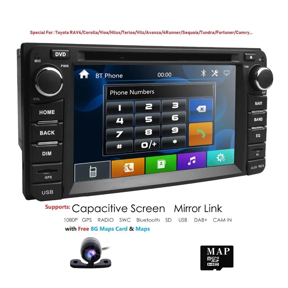 

2 din Car DVD Radio GPS NavigationFor Toyota Hilux VIOS Old Camry Corolla Prado RAV4 Prado 2003 2004 2005 2006 2007 2008 DAB CAM