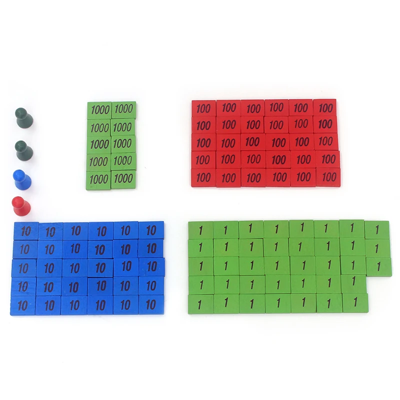 Montessori Materials Wooden Math Toys Stamp Game Home Edition Arithmetic Toys Wood Labels Stamps Early Educational Development 2
