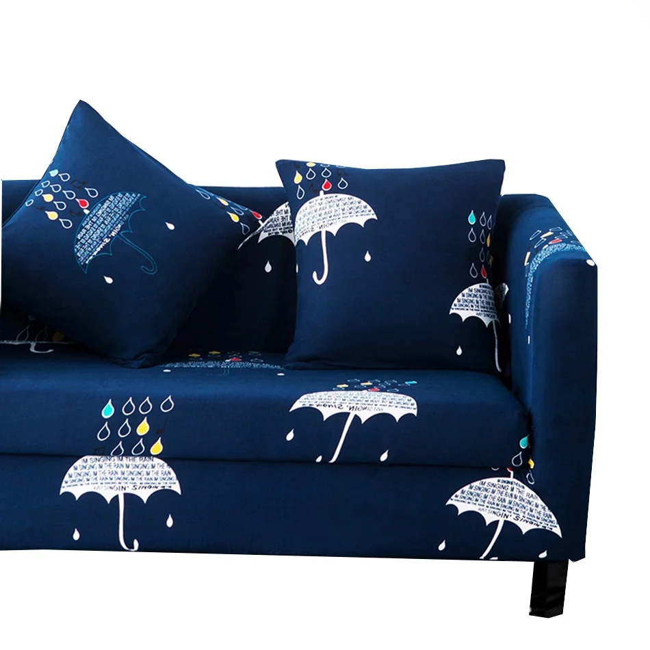 Dark Blue Sofa Cover Modern Cute Cartoon Design Umbrella Pattern 1/2/3
