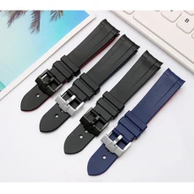 Silicone Watch Belt Special arc interface Replacement Rubber Strap watch chain 20mm 22mm Pin buckle