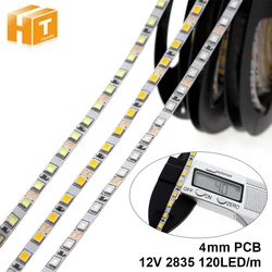 4mm Narrow Width DC12V LED Strip 2835 120led/m 5 Meters Flexible Strip Light White,Warm white,Blue,Green,Red No Waterproof Strip