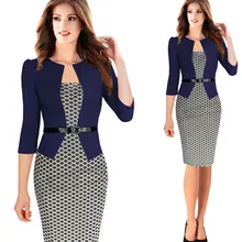 Free Shipping Vintage Red/Black/Purple Plaid Long Sleeves Bodycon Women Dress Plus Size Office Lady Dresses With Sash 41927