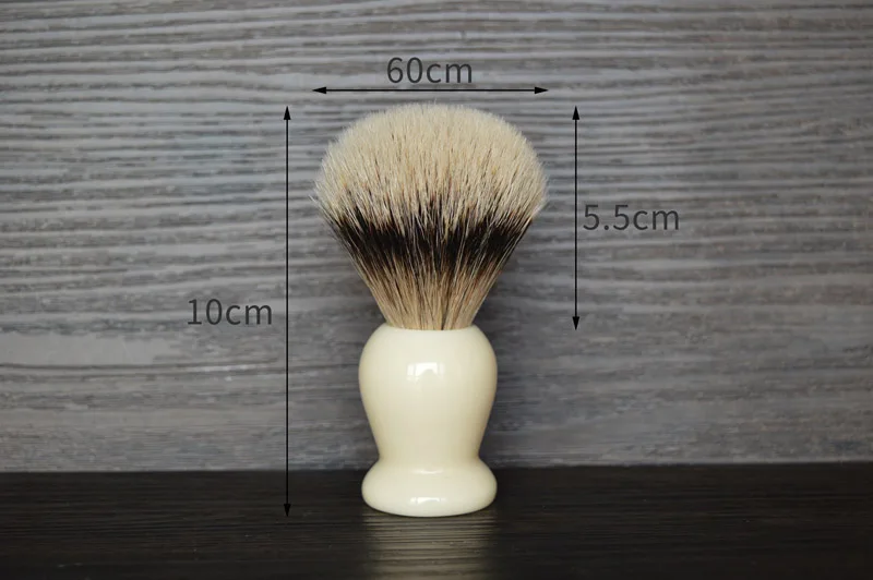 Dscosmetic Мужская кисть для бритья с белой ручкой из смолы Silvertip Badger Hair узлы