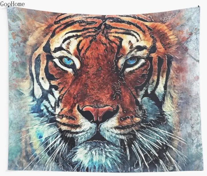 

Tiger spirit Wall Tapestry Beach Towel Polyester Blanket Yoga Shawl Mat