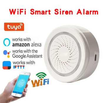 

Wireless WiFi Siren Alarm Sensor USB Power Via iOS Android APP Notification Plug And Play No HUB Requirement Smart Home