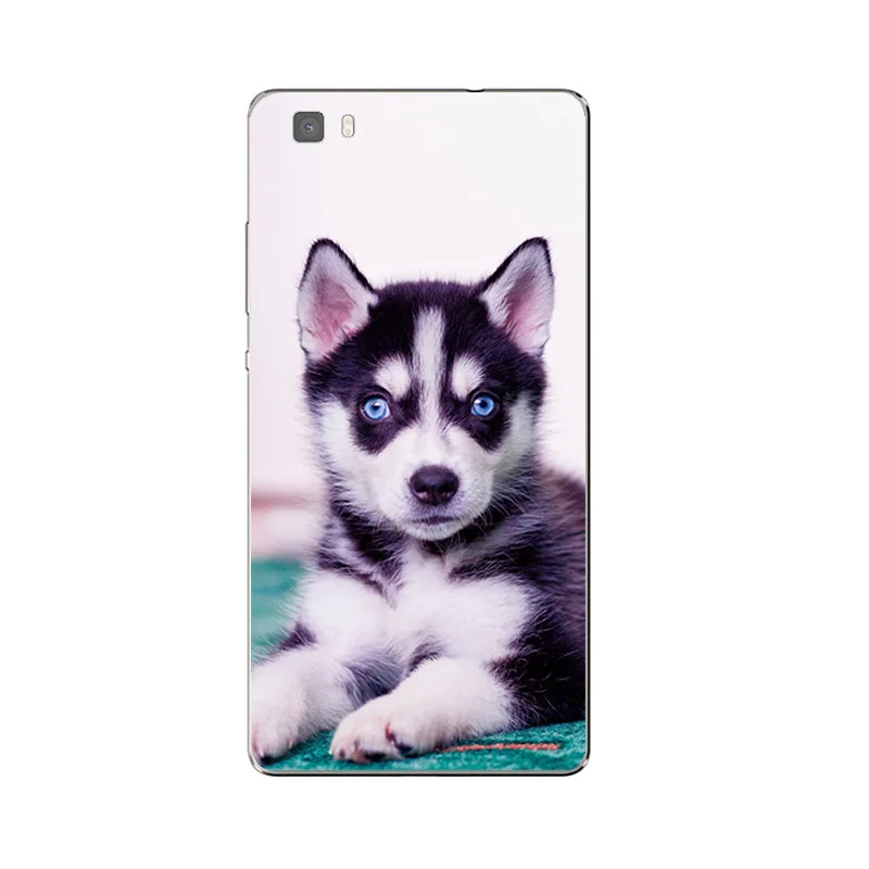 Untuk Huawei P8/P8 P9 Lite Plus G9 Shell Kehormatan 5C 7 7I Kembali Cover Mate 7 8 Ponsel Aneh Husky Desain Dicat