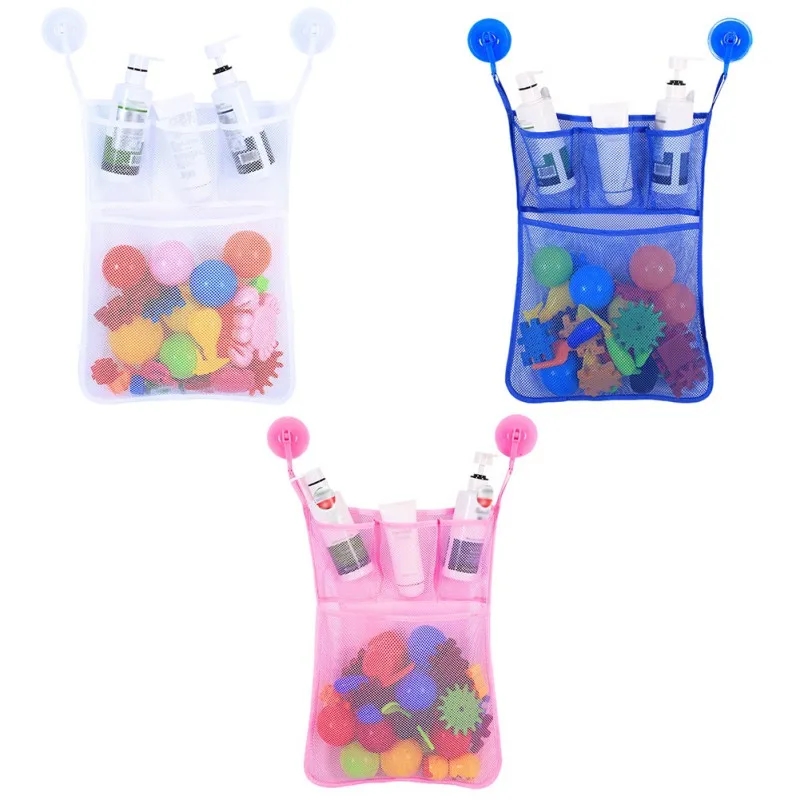 

Bath Toy Storage Net, Hanging Mesh Net Storage Basket With 2 Ultra Strong Suction Cup Hooks For Kids, Organizer Supplies