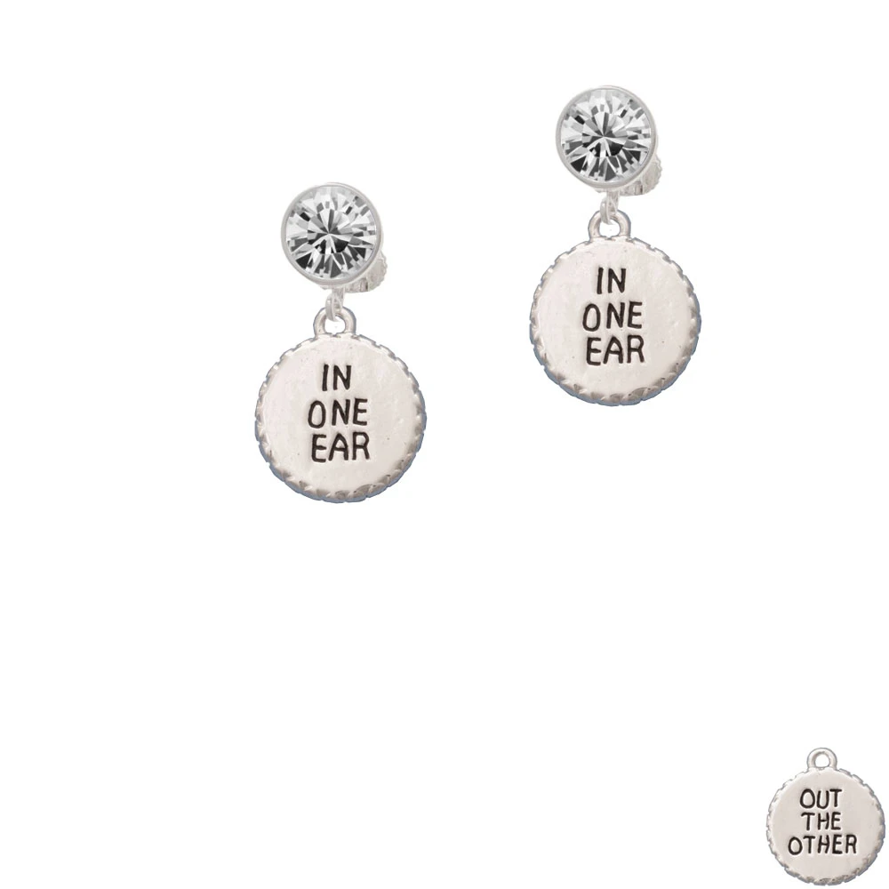In One Ear ''Out the Other'' Crystal Clip On Earrings (1)