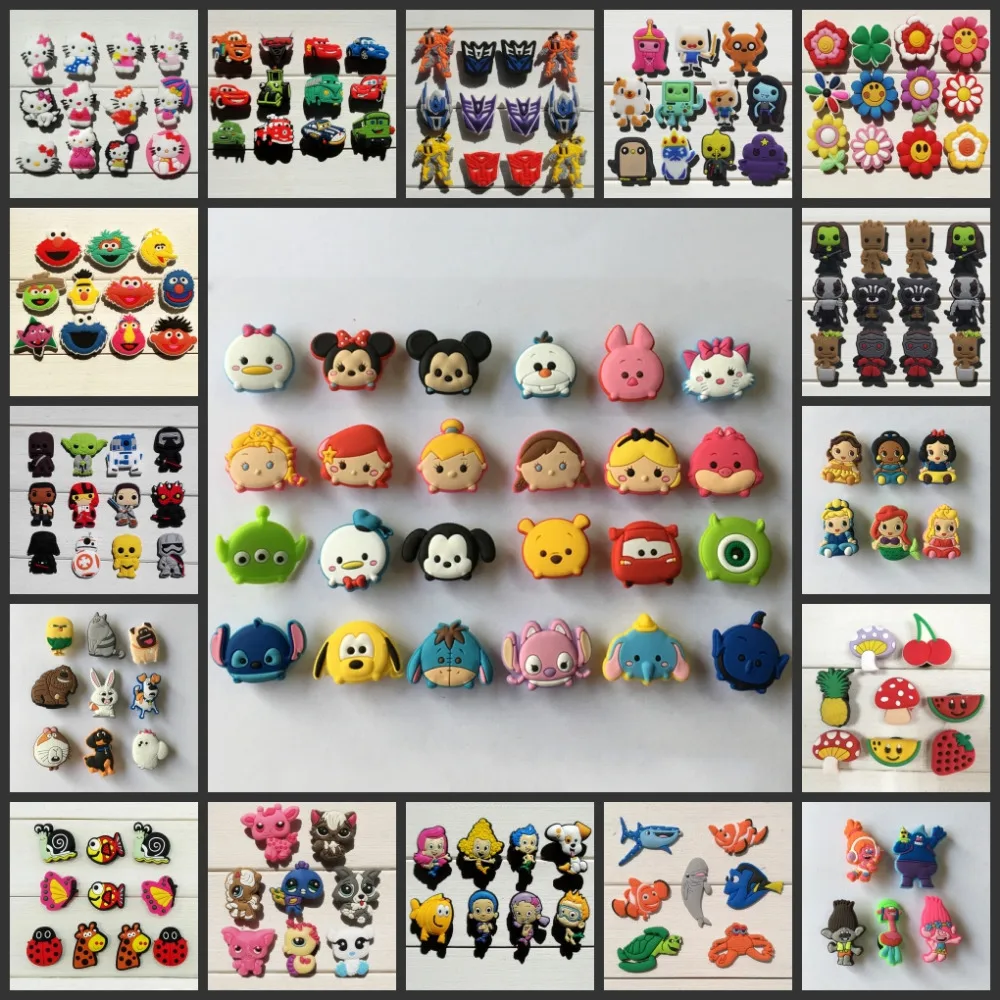 

Free DHL,10000Pcs Tsum Tsum Super Hero Pet Shop Mario PVC shoe accessories/shoe charms For Silicone Wristbands&shoes with holes
