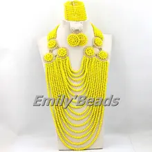 Большой Свадебный Бусины комплект ювелирных изделий Нигерии Свадебный Ожерелья для мужчин Серьги браслет комплект ювелирных изделий полный набор aej723