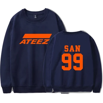 

ATEEZ 2019 new capless sweatshirt fashion Kpop Plus Size high street casual Long Sleeves Soft O-neck Sweatshirts men women