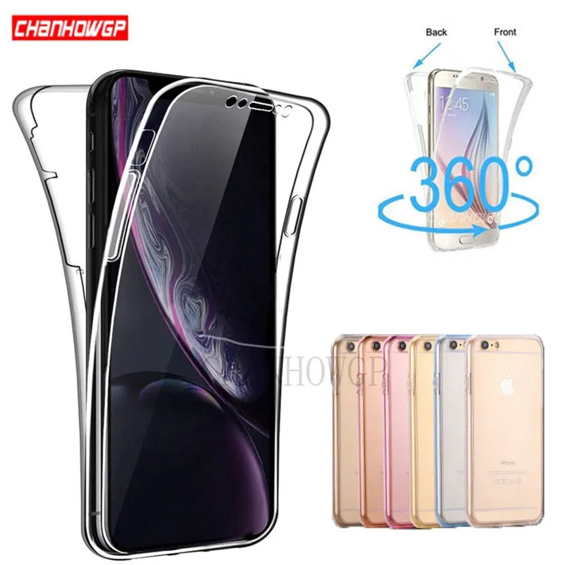 

2X 360 Full Clear front back Soft Case For iphne XS Max XR 6S 7 plus For Apple 8 5S 5 SE 6 6s X XS MAX XR Fundas Silicone Cover