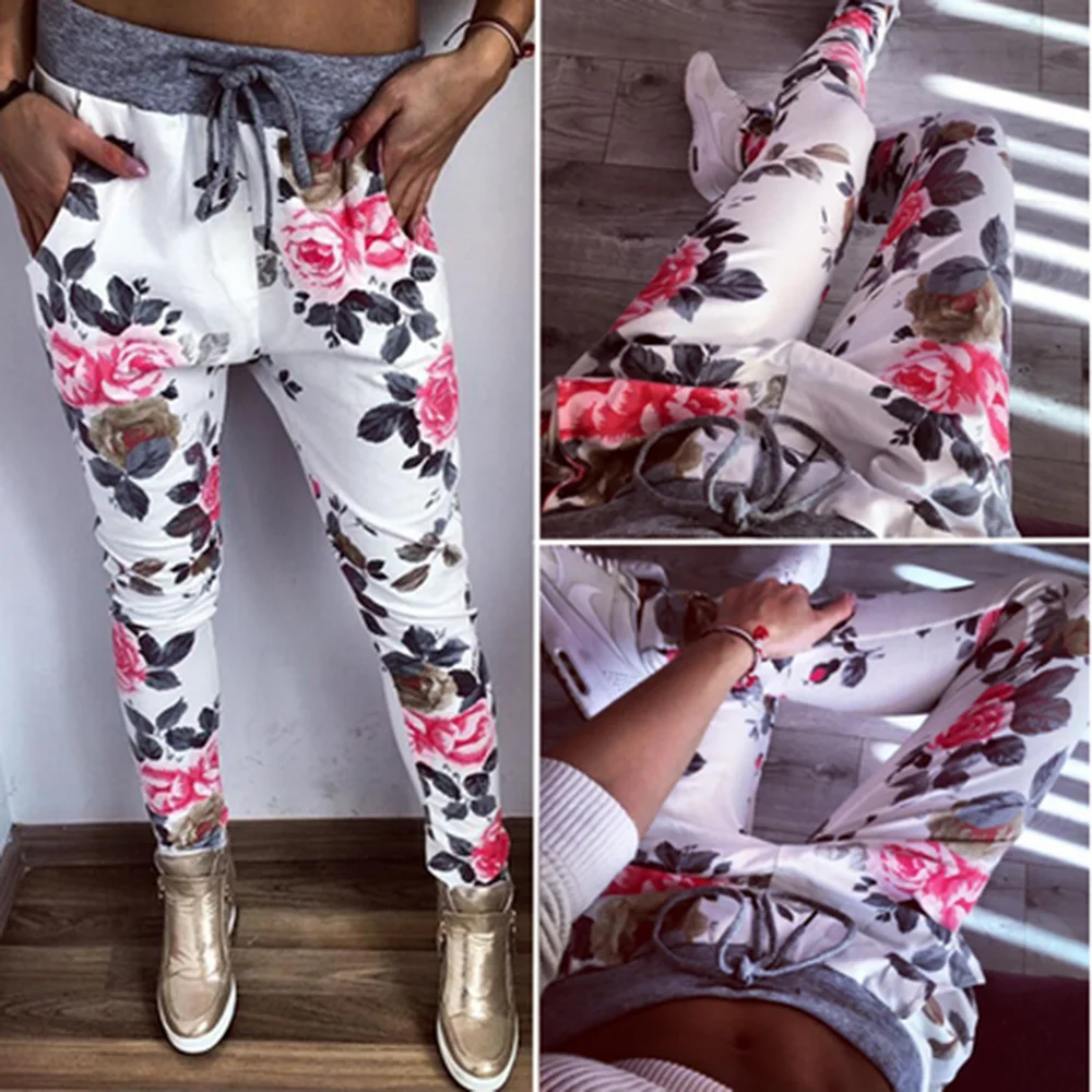 Женские повседневные брюки шаровары с цветочным принтом новый стиль|capri trousers|fashion