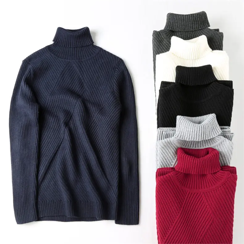 Heavy-Knit Sweater Men Pullover Thick Warm Turtleneck Sweater Thermal Underwear Wool Male Knitwear High Neck Plus size 4XL Brand 10