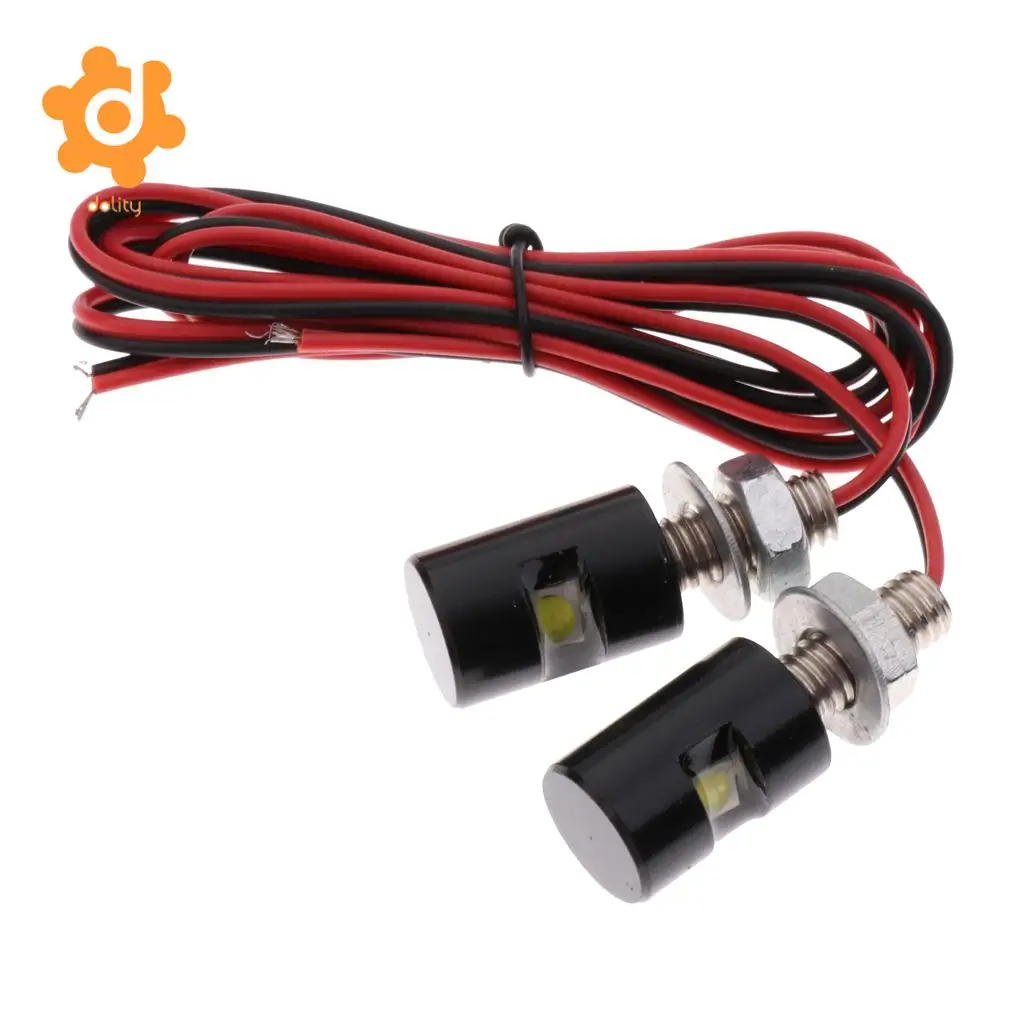 Baoblaze 2 Pieces White Motorcycle Screw SMD LED Bolt Lamp Car License Plate Light