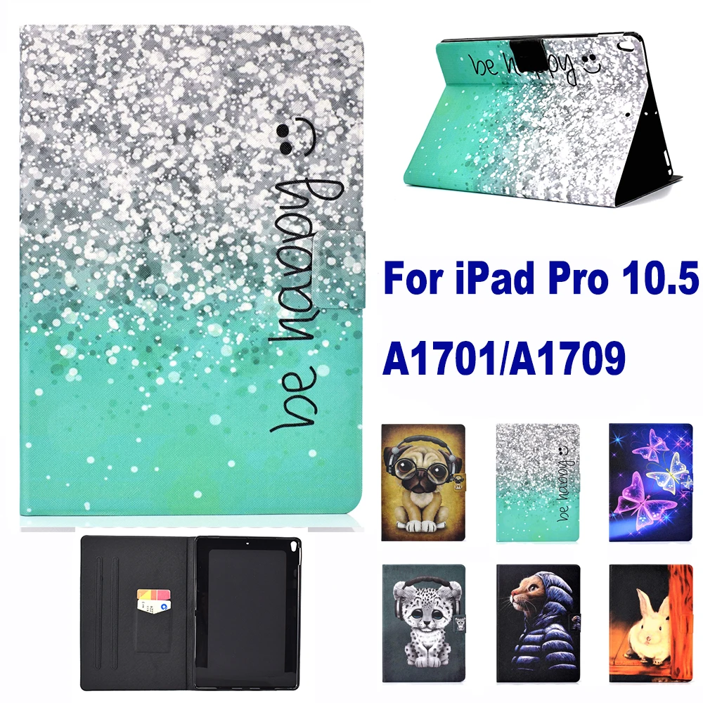 Модный чехол подставка с рисунком и отделением для карт Apple iPad Pro 10 5 дюйма A1701 A1709