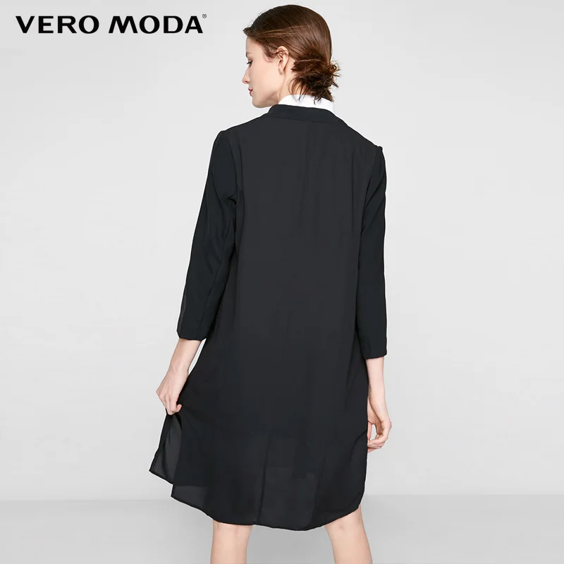 فيرو مودا العلامة التجارية 2018 مستقيم بلون خندق معطف الخامس الرقبة واحدة الصدر ثلاثة أرباع كم الشيفون النساء دعوى | 316108029