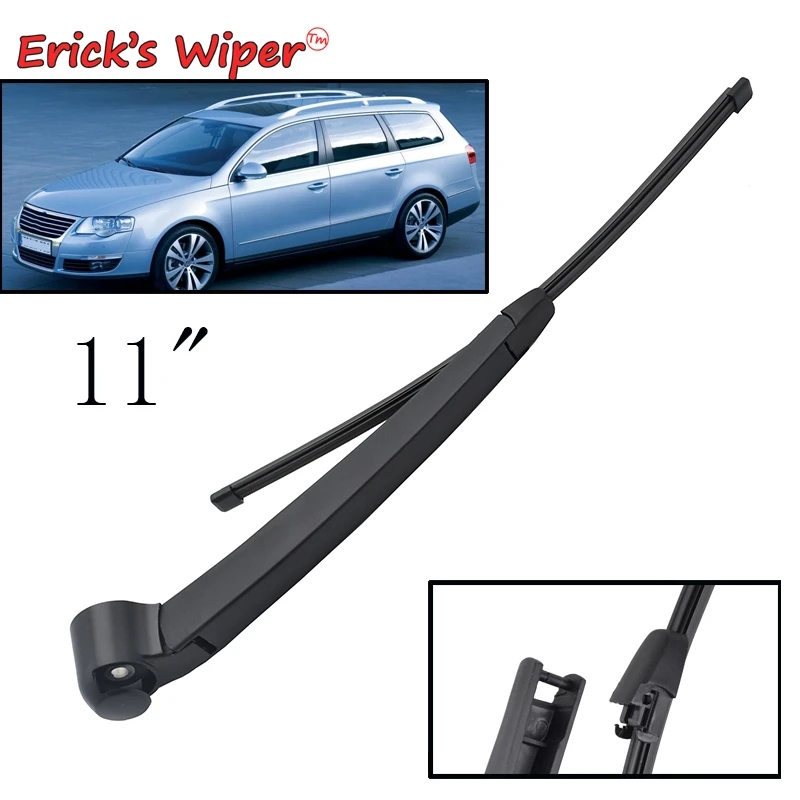 

Erick's Wiper 11" Rear Wiper Blade & Arm Set Kit Fit For VW Passat B6 Variant 2005-2011 Windshield Windscreen Rear Window