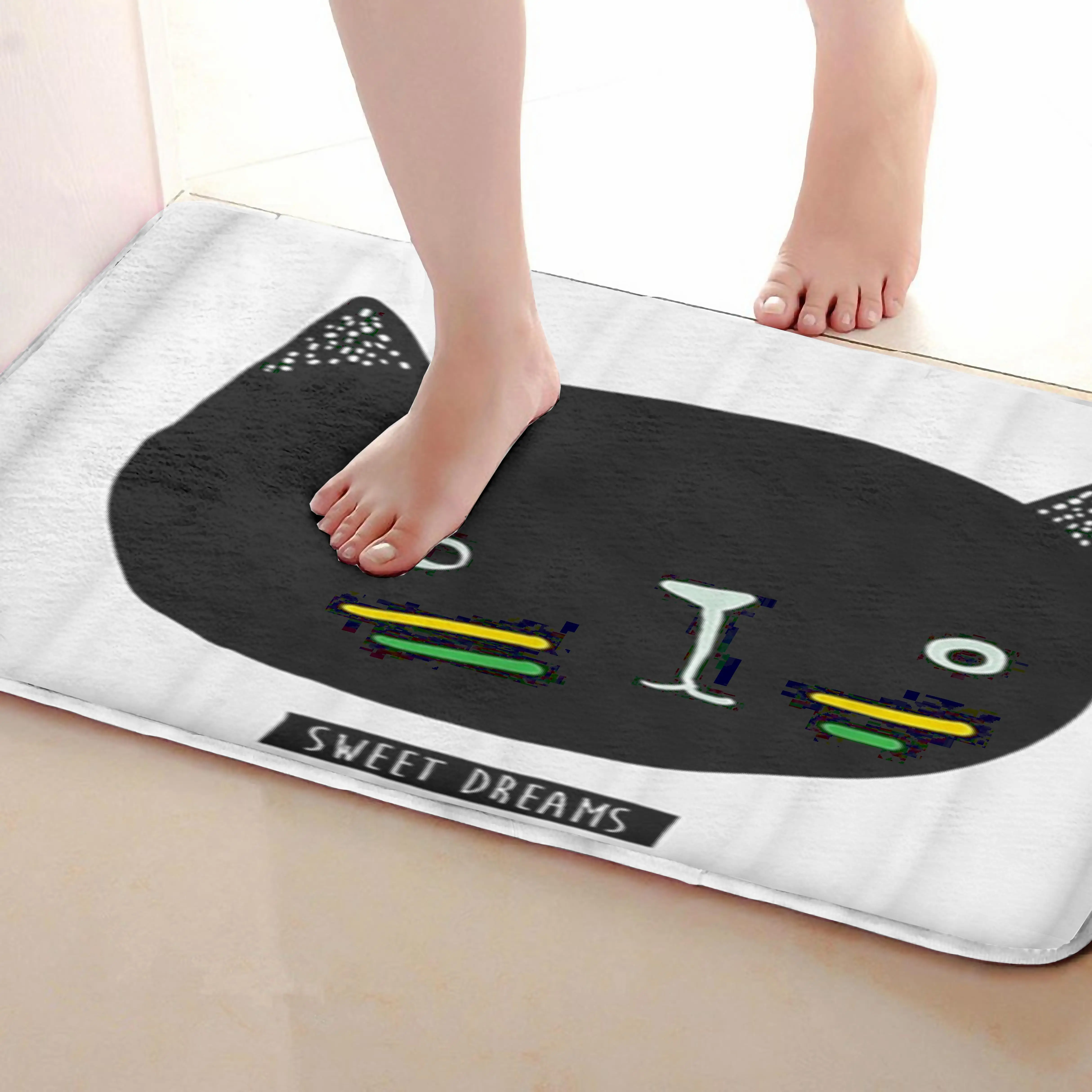 Коврик для ванной комнаты в стиле кошки, Забавный Противоскользящий коврик для ванной, аксессуары для душевой занавески, соответствующие вашей душевой занавеске