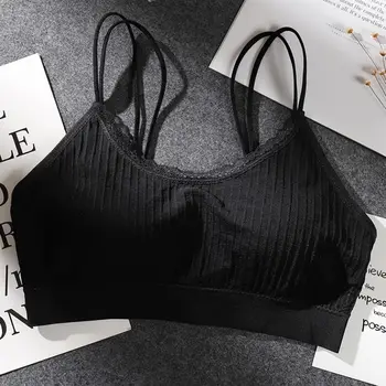 

New nursing bra Women's Padded Bra Lace Double Camisole Bottoming Cross Seamless Thread