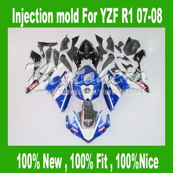 

Injection Blue Black for Yamaha YZF R1 07 08 2007 2008 YZF-R1 07-08 #yy55 YZF1000 R1 07 08 ABS fairings kits