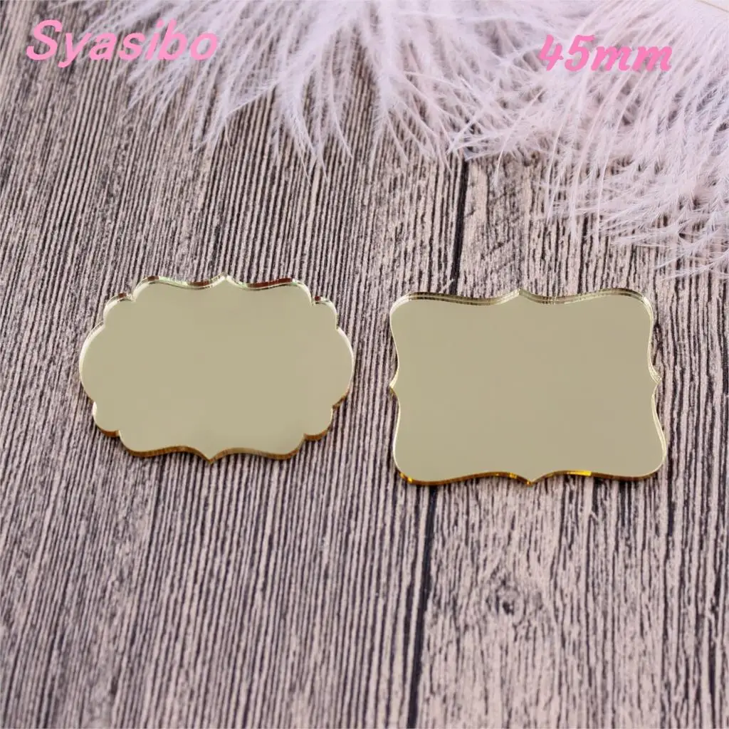 

(5pcs each) 45mm Mirror Gold Acrylic Wedding Place Setting Mirror Sticker, Baby Shower-AC1559