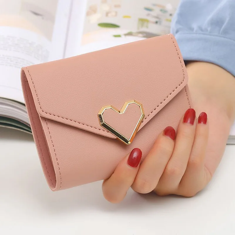 

Wallet Women Small PU Leather Korean Fresh Mini Wallets Ladies Casual Simple Coin Pouches Card Holder and Coin Purse Female