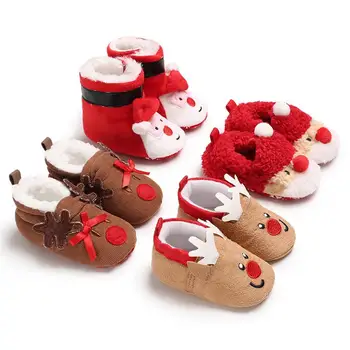 

Cotton Warm Newborn Baby Boy Girl Shoes Soft-soled Toddler Shoes Non-slip Crib First Walker Christmas Baby Toddler Shoes For 0-1